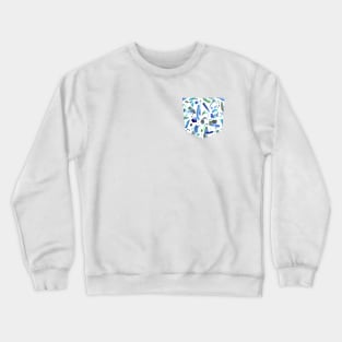 Pocket- speckled watercolor blue Crewneck Sweatshirt
